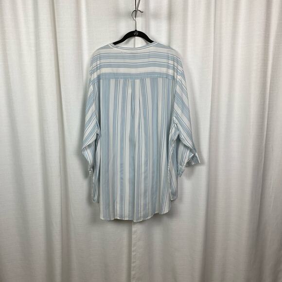 Torrid Blue&White Stripe Harper Popover Blouse Sz.4 - Picture 7 of 12